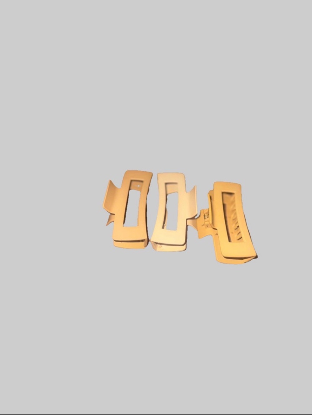 Gold Rectangle Hair Clips - Set of 3